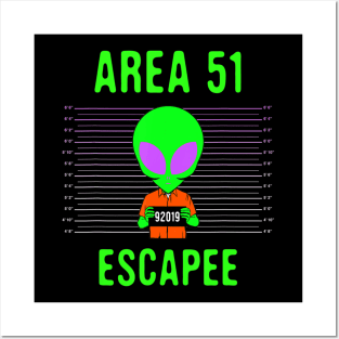 Area 51 Escapee Funny Alien Halloween Costume Posters and Art